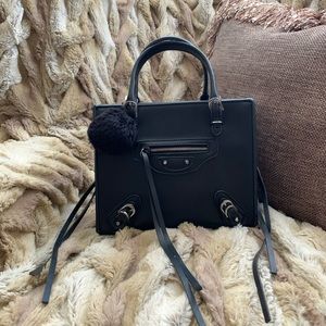Black Square Mini Bag with Silver Hardware